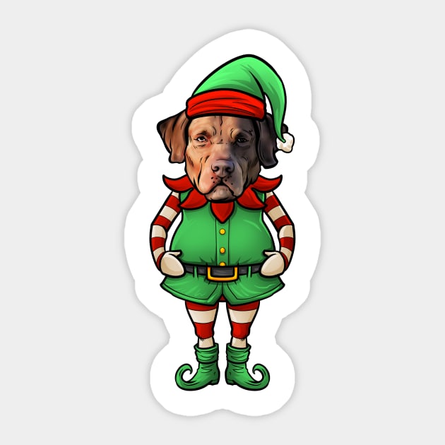Chesapeake Bay Retriever Christmas Elf Sticker by whyitsme